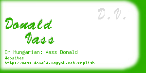 donald vass business card